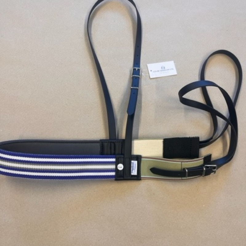 O.Shepherd Web/Elastic Race Breastgirth- Blue/Grey/White